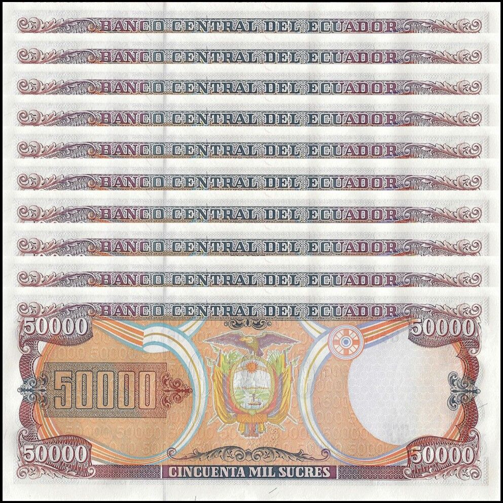 Ecuador - 50.000 Sucres 1999 - Pick- 130 - Set 10 PCS
