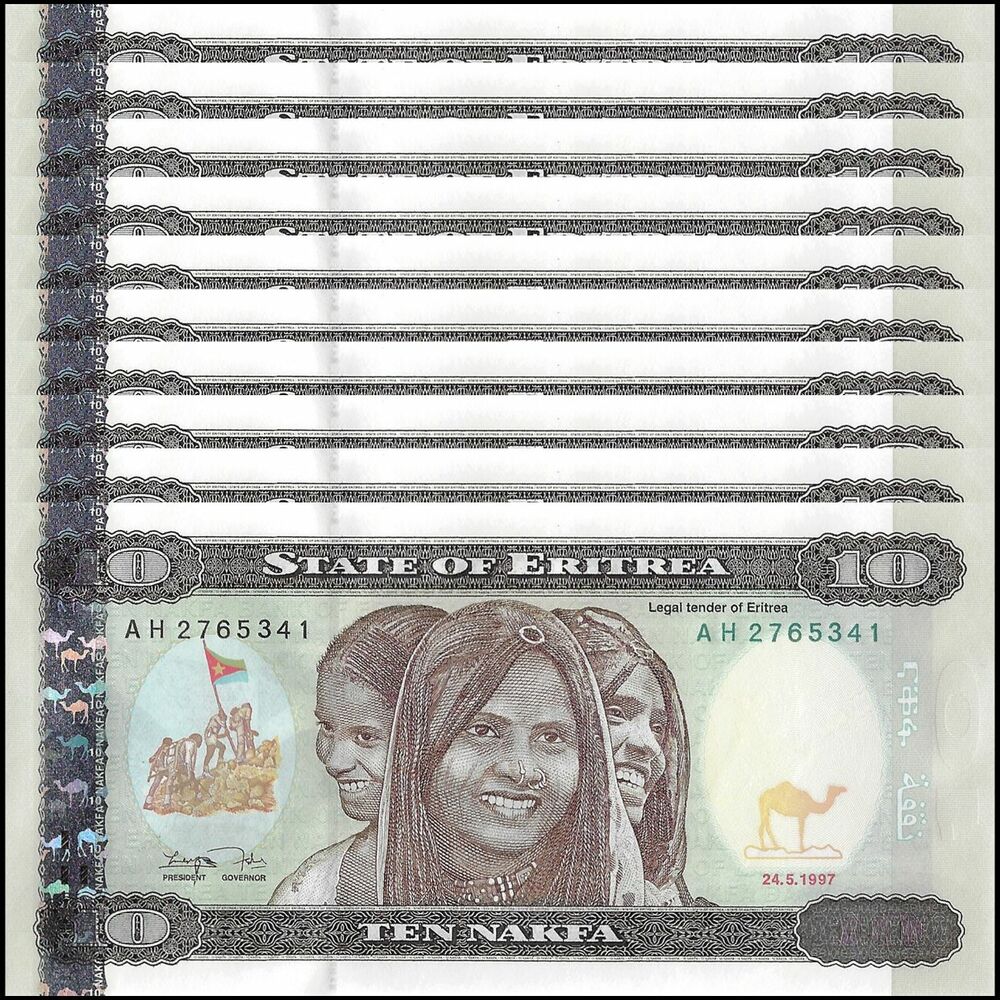 Eritrea -  10 Nafka 1997 - Pick # 3 - Set 10 PCS