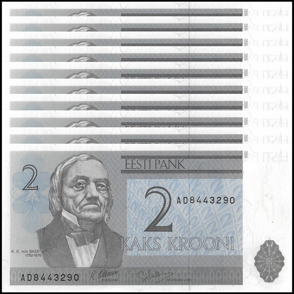 Estonia - 2 Krooni 1992 - Pick- 70 - Set 10 PCS