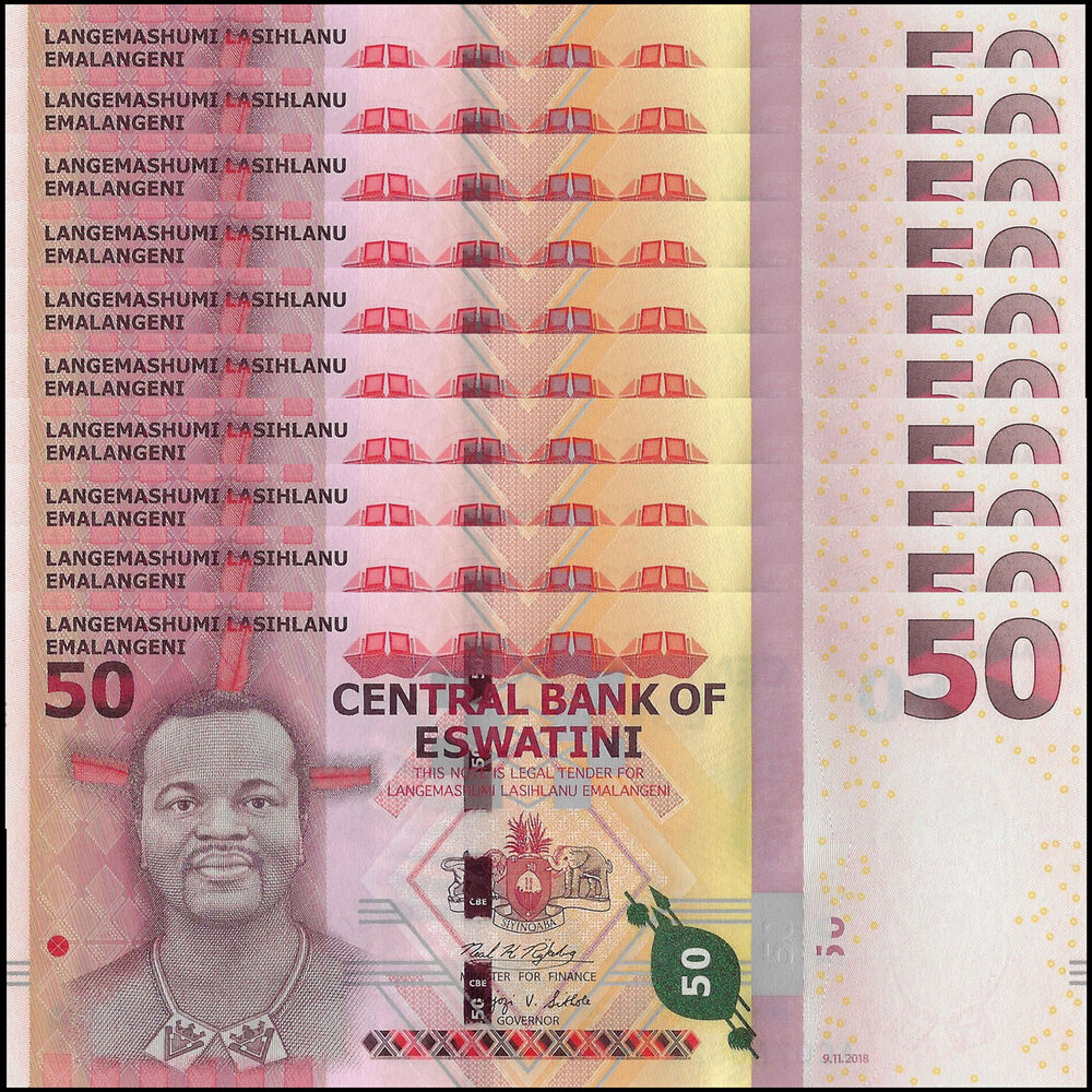 Eswatini - 50 Emalangeni 2018 - Pick- NEW / B103a - Set 10 PCS