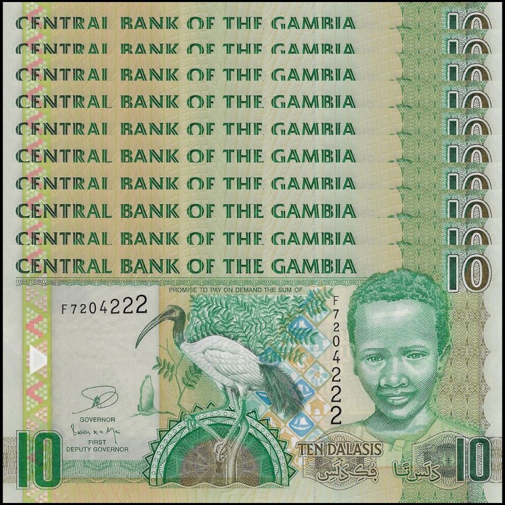 Gambia - 10 Dalasis 2013 - Pick- 26 - Set 10 PCS