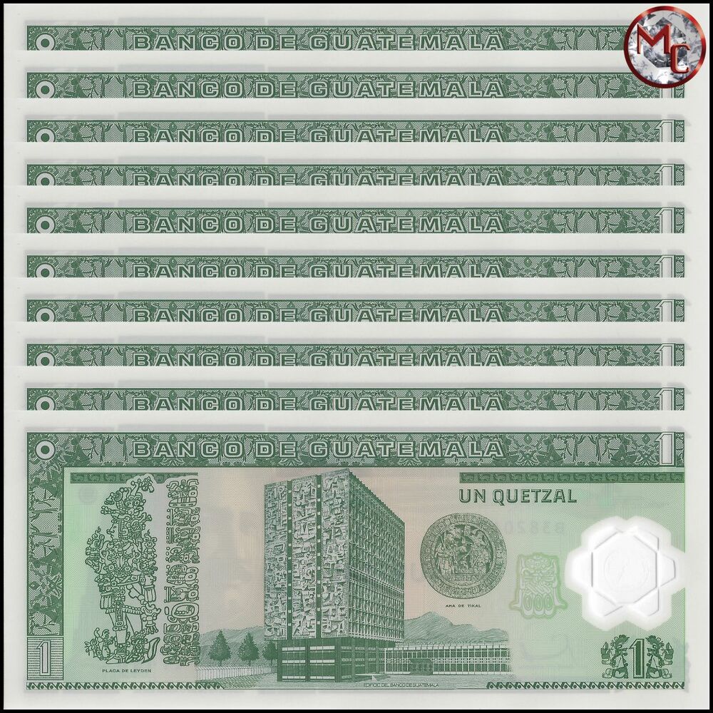 Guatemala -  1 Quetzal 2006 - Pick # 109a - Set 10 PCS