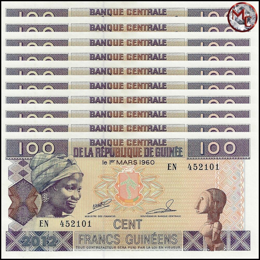 Guinea - 100 Francs 2012 - Pick- 35b / B324c - Set 10 PCS