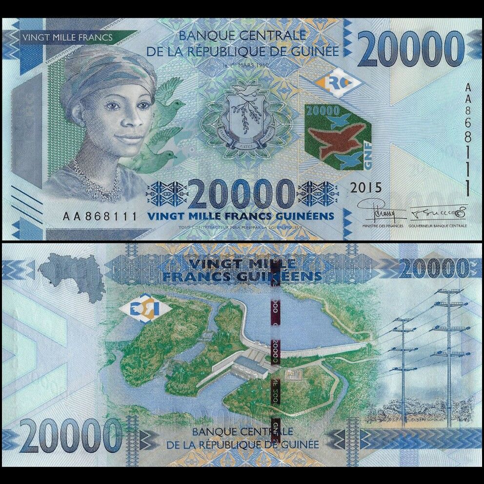 Guinea - 20.000 Francs 2015 - Pick- 50 / B341 - Set 10 PCS