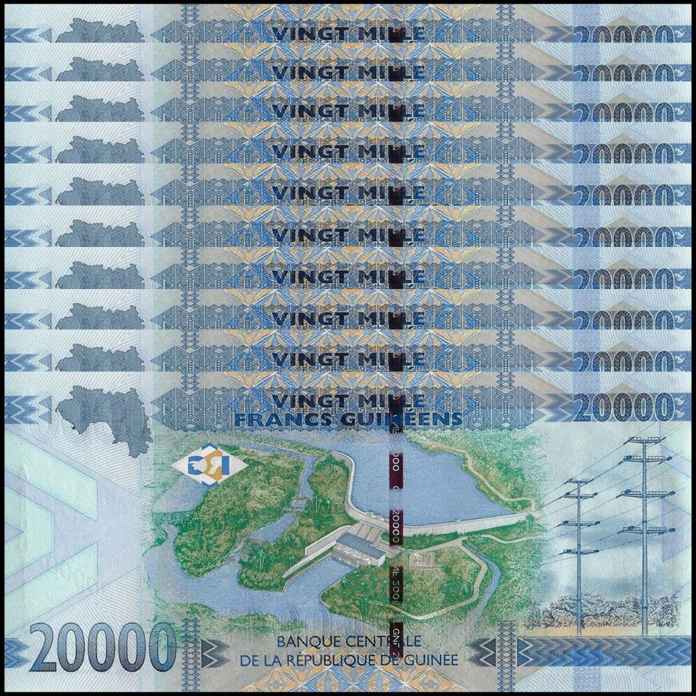 Guinea - 20.000 Francs 2015 - Pick- 50 / B341 - Set 10 PCS