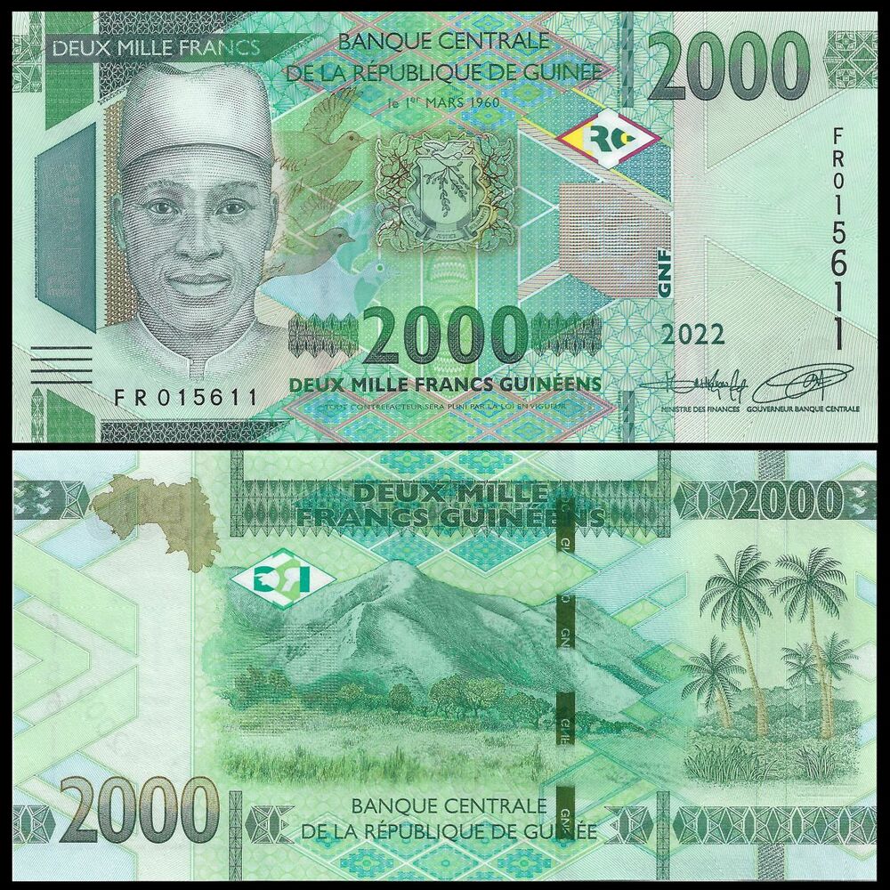 Guinea - 2000 Francs 2022 - Pick- 48Ab / B342b - Set 10 PCS