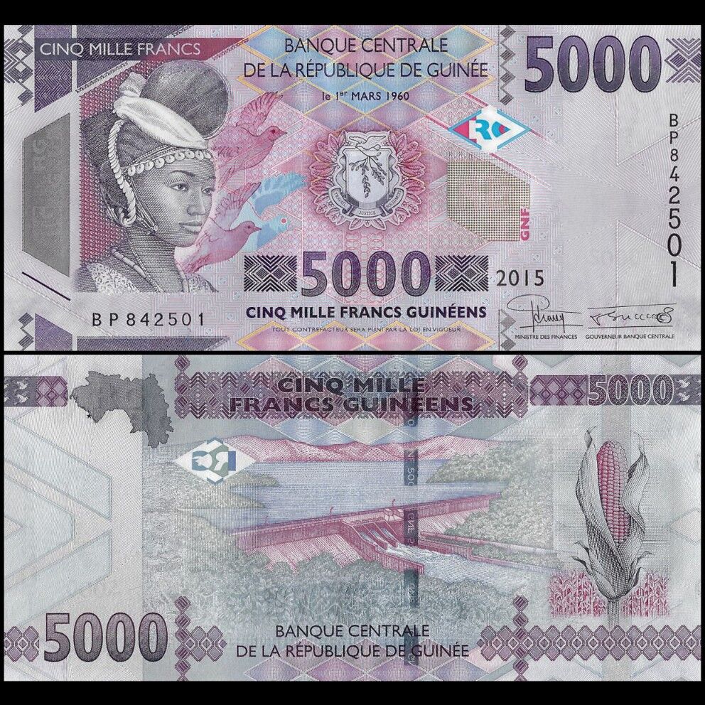 Guinea - 5000 Francs 2015 - 49a / B340a - Set 10 PCS