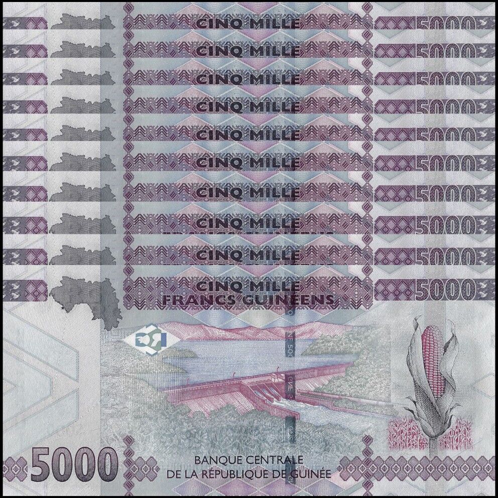 Guinea - 5000 Francs 2015 - 49a / B340a - Set 10 PCS