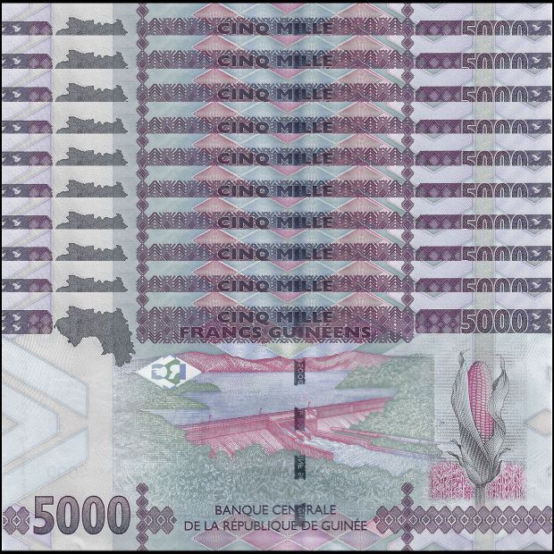 Guinea - 5000 Francs 2021 - Pick- 49c / B340c - Set 10 PCS