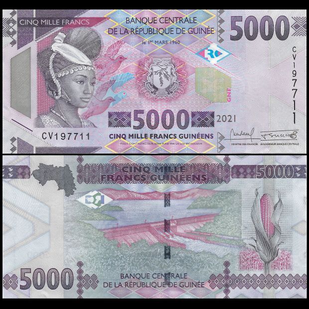 Guinea - 5000 Francs 2021 - Pick # 49c - Bundle 100 PCS