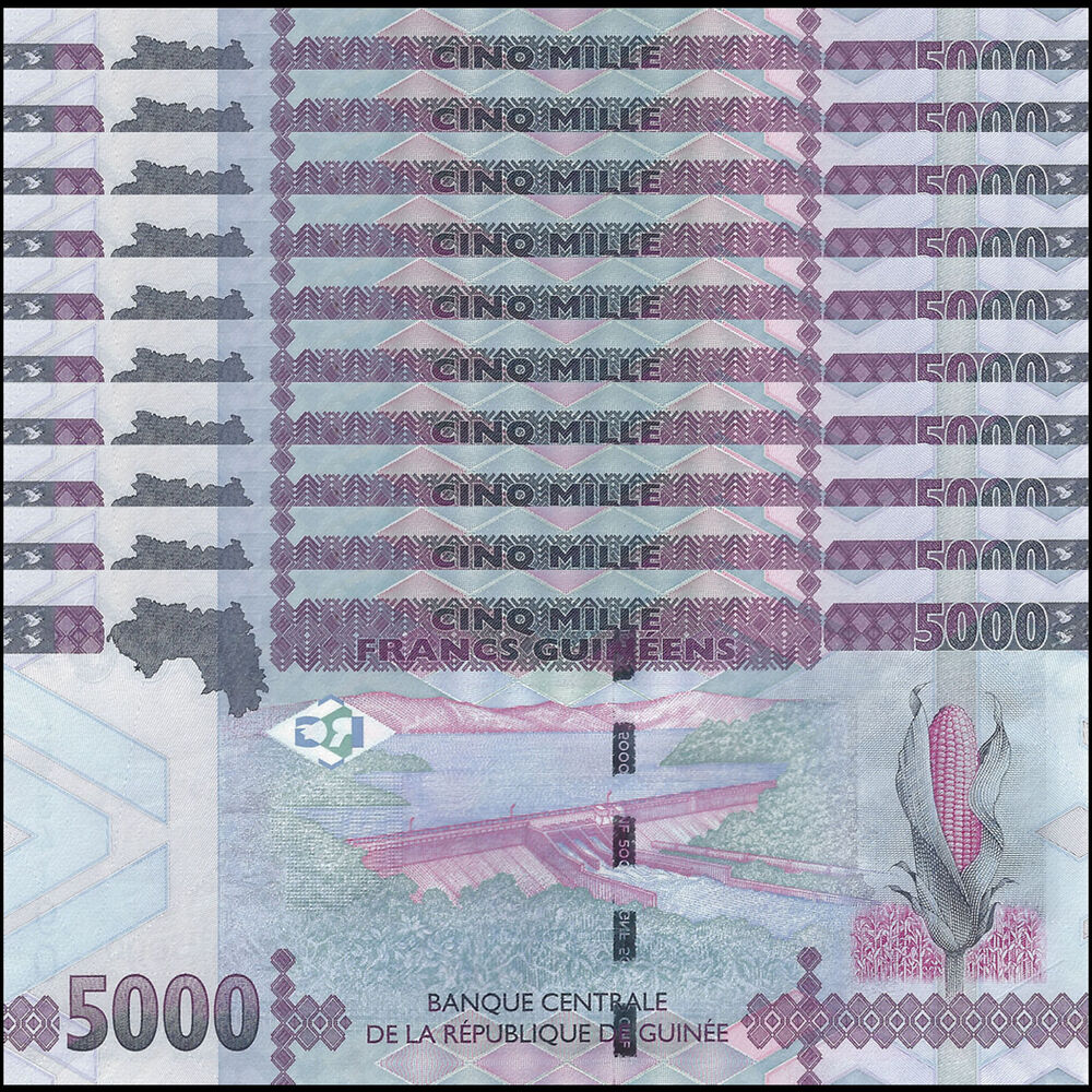 Guinea - 5000 Francs 2022 - Pick- 49d / B340d - Set 10 PCS