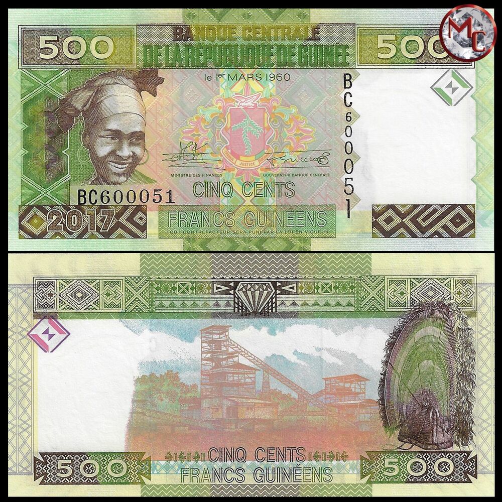 Guinea -  500 Francs 2017 - Pick # 47b - Set 10 PCS