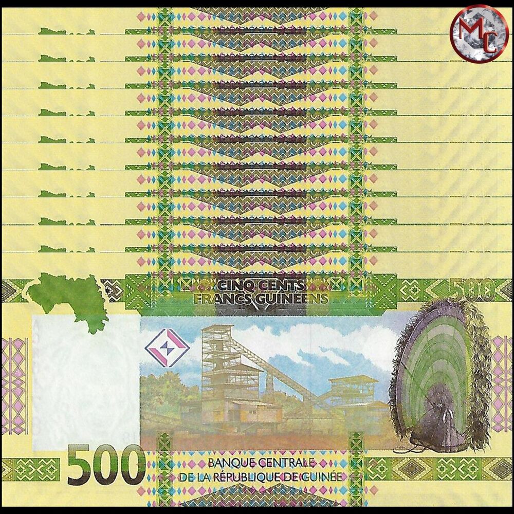 Guinea - 500 Francs 2018 - Pick- 51a / B341.5a - Set 10 PSC