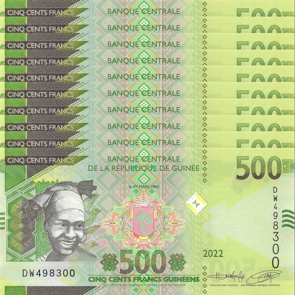 Guinea - 500 Francs 2022 - Pick- 51b / B341.5b - Set 10 PCS