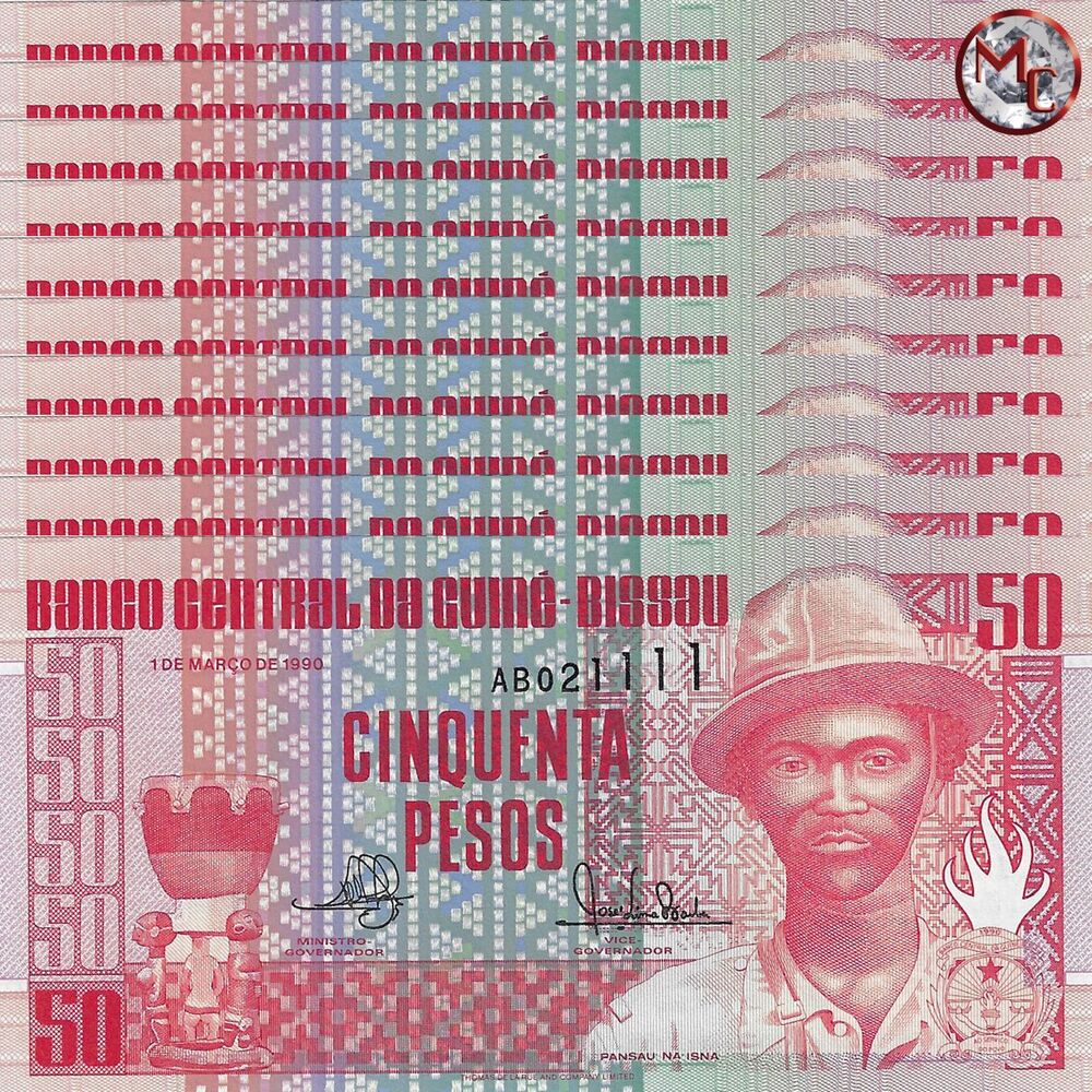 Guinea-Bissau - 50 Pesos 1990 - Pick- 10 / B201 - Set 10 PCS