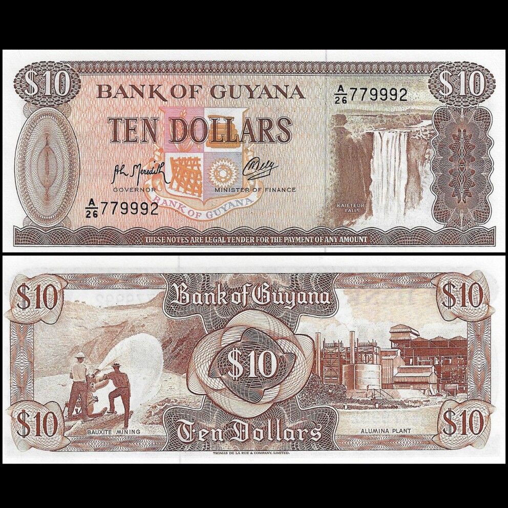 Guyana - 10 Dollars 1993 - Pick- 23f / B103i - Set 10 PCS