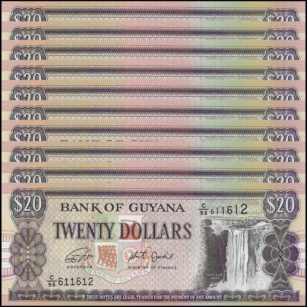 Guyana - 20 Dollars 2018 - Pick- NEW - B108i - Set 10 PCS