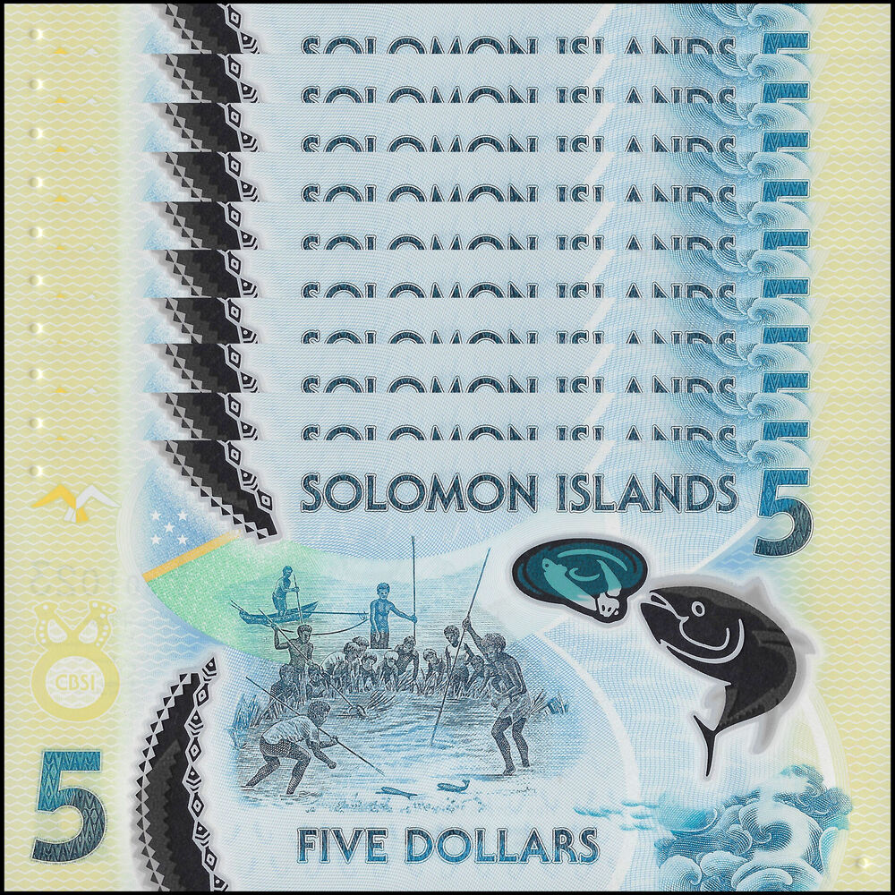 Solomon Islands - 5 Dollars 2022 - Pick- 38b / B221b - Set 10 PCS