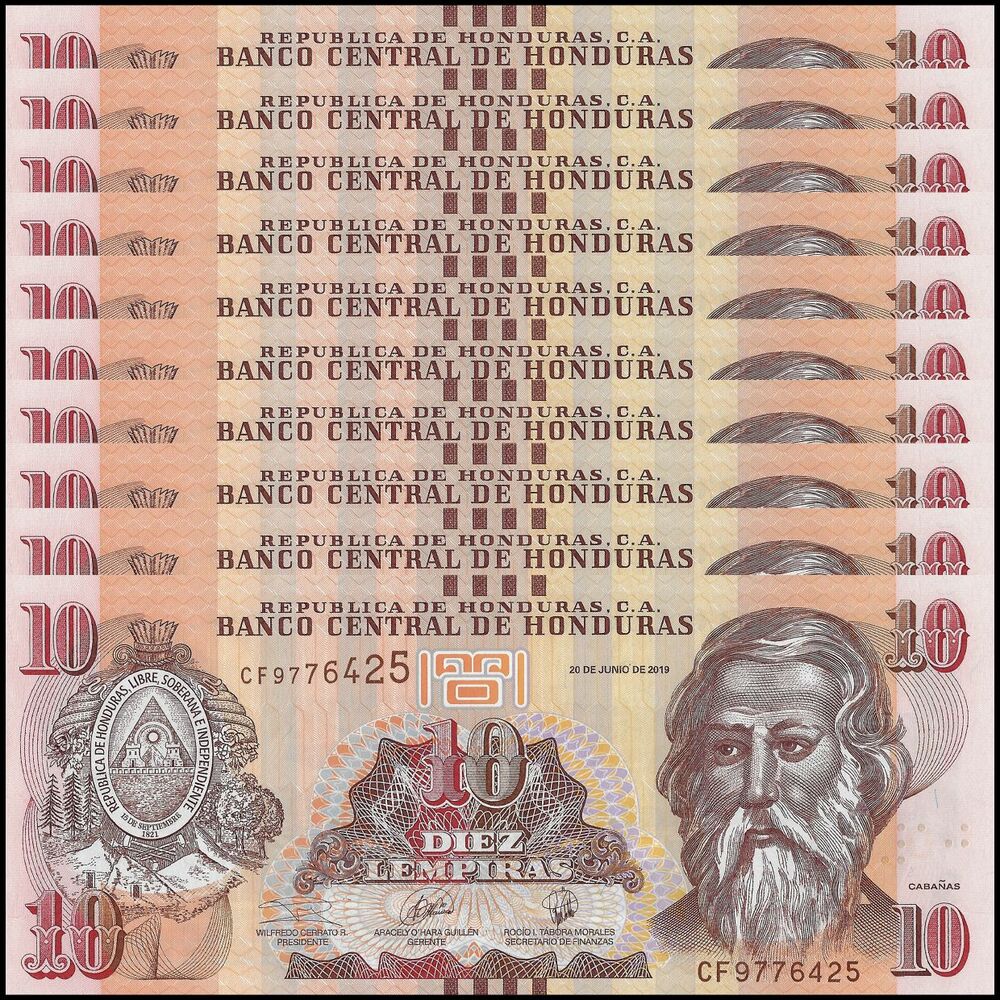 Honduras - 10 Lempiras 2019 - Pick- 99 / B347d - Set 10 PCS
