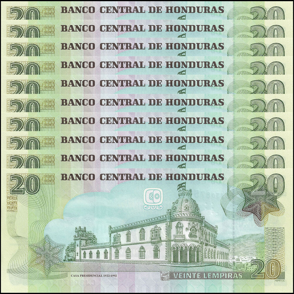 Honduras - 20 Lempiras 2022 - Pick- 100 / B348e - Set 10 PCS