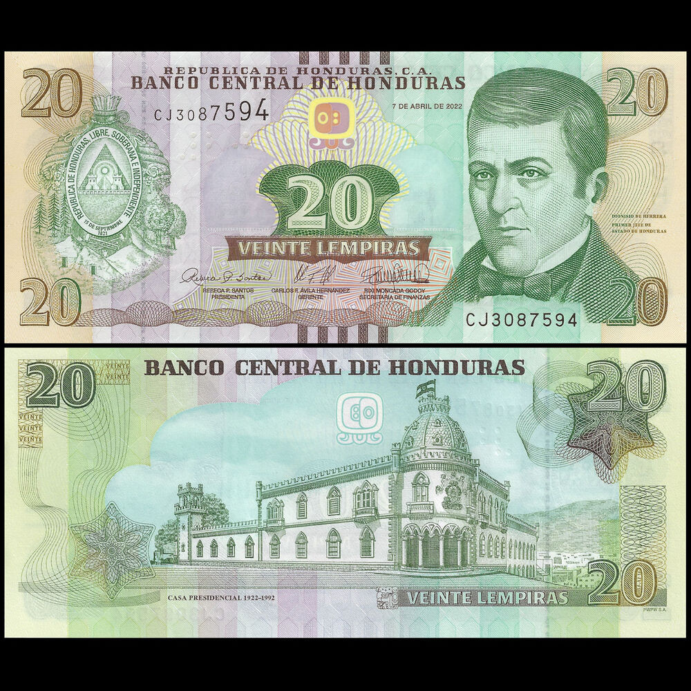 Honduras - 20 Lempiras 2022 - Pick- 100 / B348e - Set 10 PCS