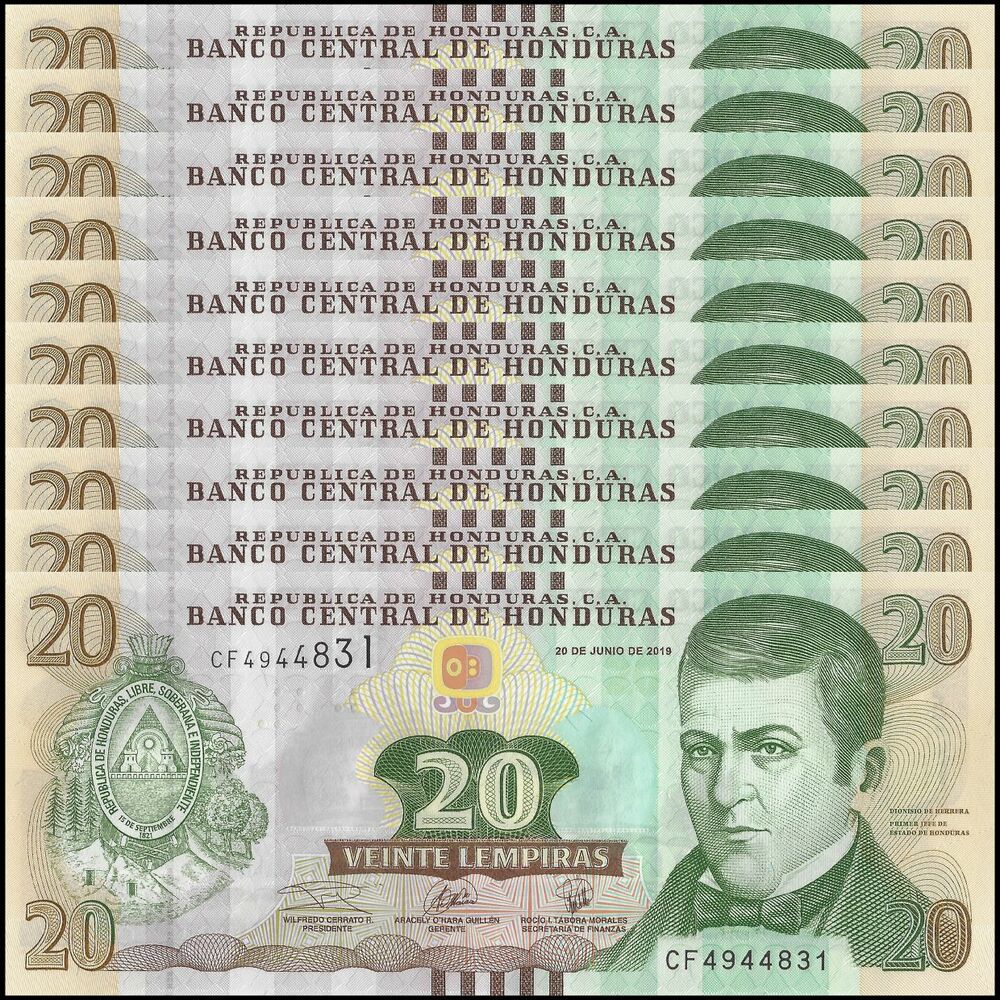Honduras - 20 Lempiras 2019 - Pick- 100 / B348d - Set 10 PCS