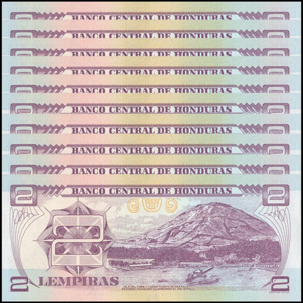 Honduras - 2 Lempiras 2019 - Pick- 97 / B345d - Set 10 PCS