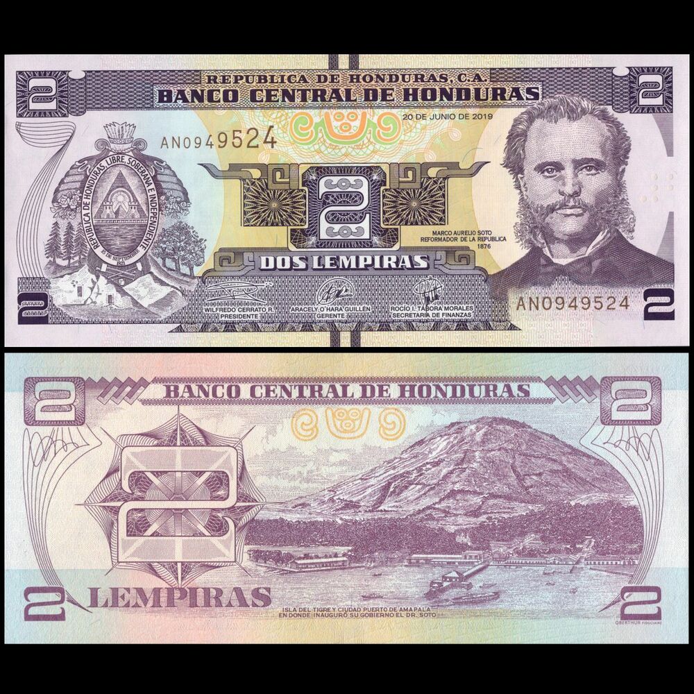 Honduras - 2 Lempiras 2019 - Pick- 97 / B345d - Set 10 PCS