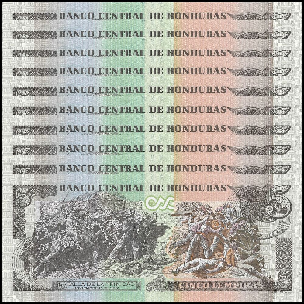 Honduras - 5 Lempiras 2012 - Pick- 98 / B346a - Set 10 PCS
