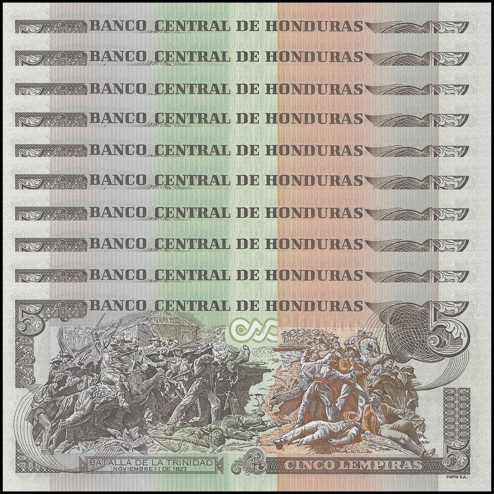 Honduras - 5 Lempiras 2019 - Pick- 98 / B346d - Set 10 PCS