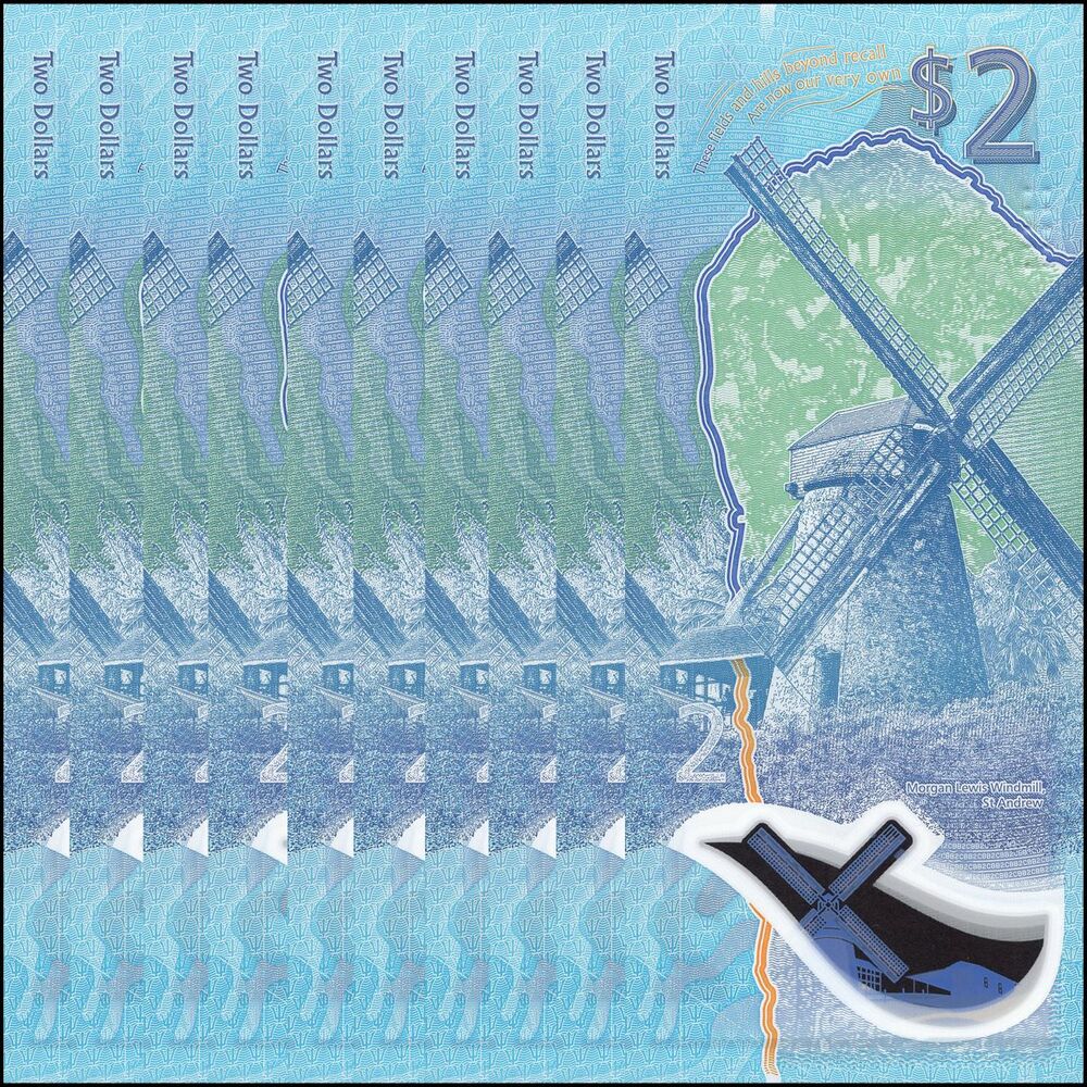 Barbados - 2 Dollars 2022 - Pick- NEW / B239 - Set 10 PCS