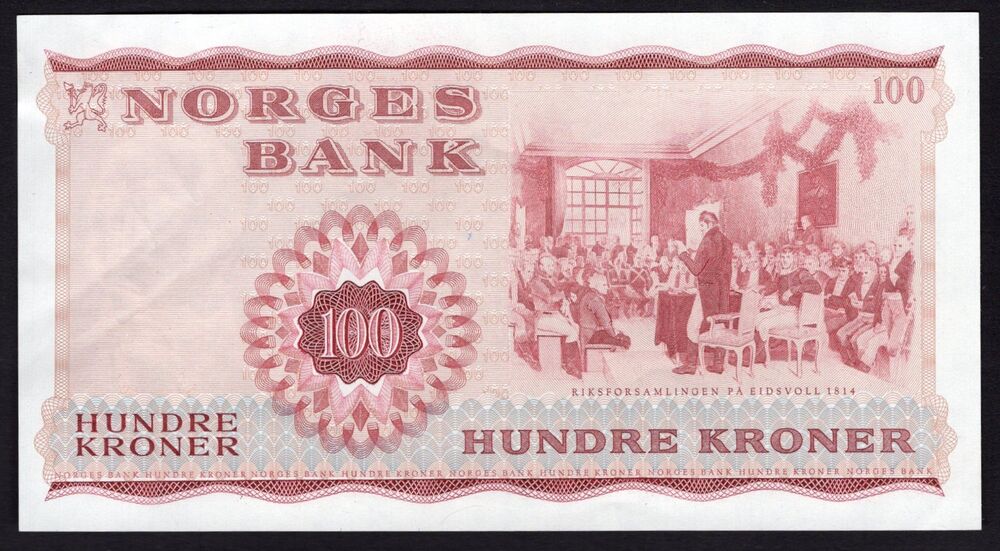 Norway - 100 Kroner 1977 - Pick # 37h - aUNC
