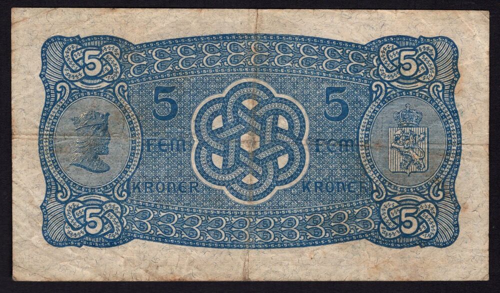 Norway - 5 Kroner 1929 - Pick # 7b - Fine