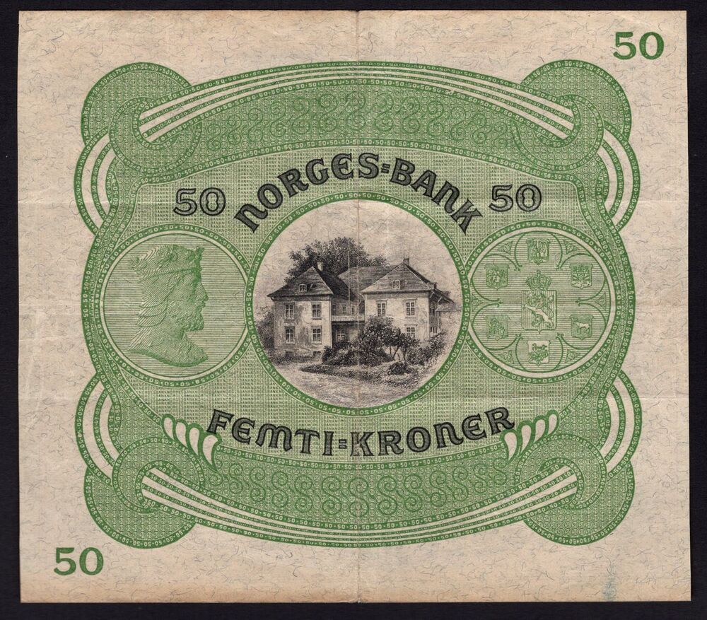 Norway - 50 Kroner 1942 - Pick # 9d - VF