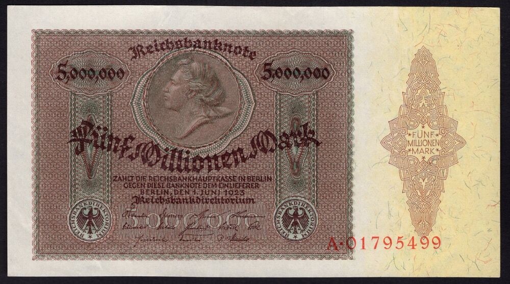 Germany - 5.000.000 Mark 1923 - Pick # 90 - aUNC