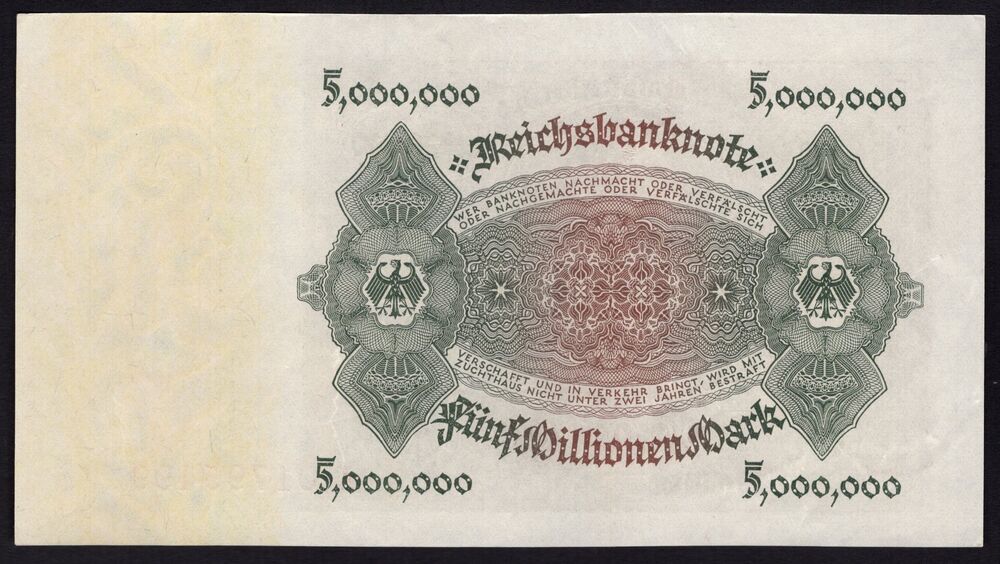 Germany - 5.000.000 Mark 1923 - Pick # 90 - aUNC