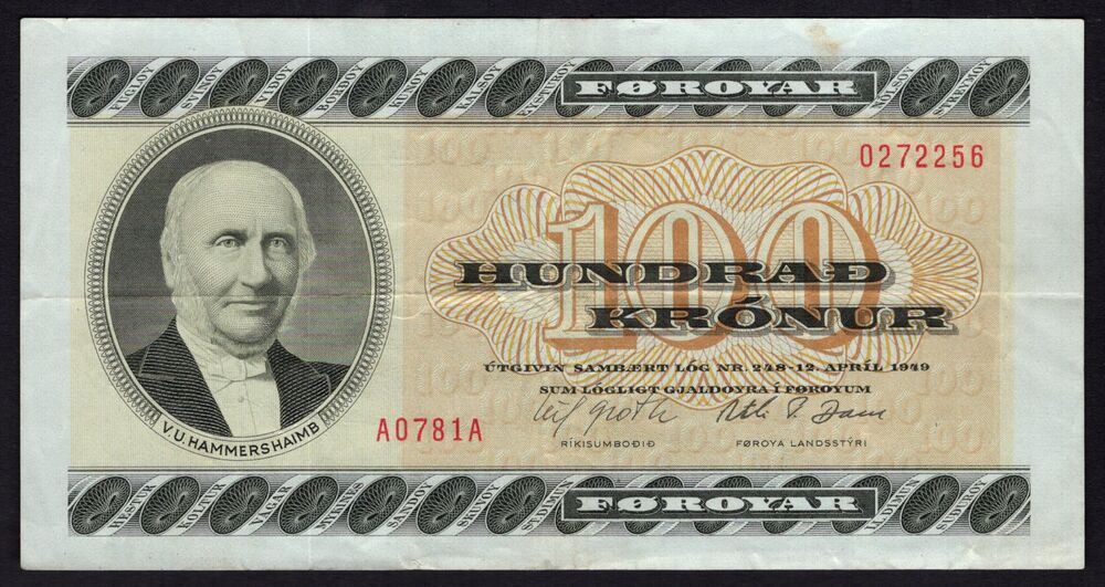 Faeroe Islands - 100 Kronur 1978 - Pick # 21a - VF