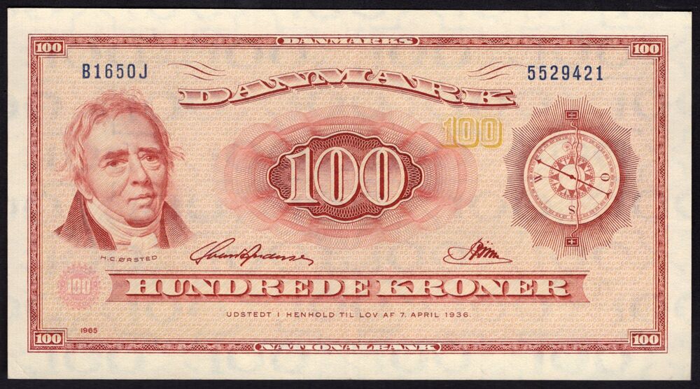 Denmark - 100 Kroner 1965 - Pick # 46d - XF