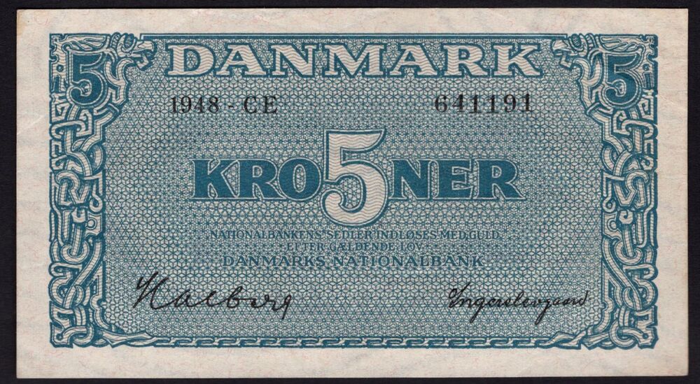 Denmark - 5 Kroner 1948 - Pick # 35e - XF