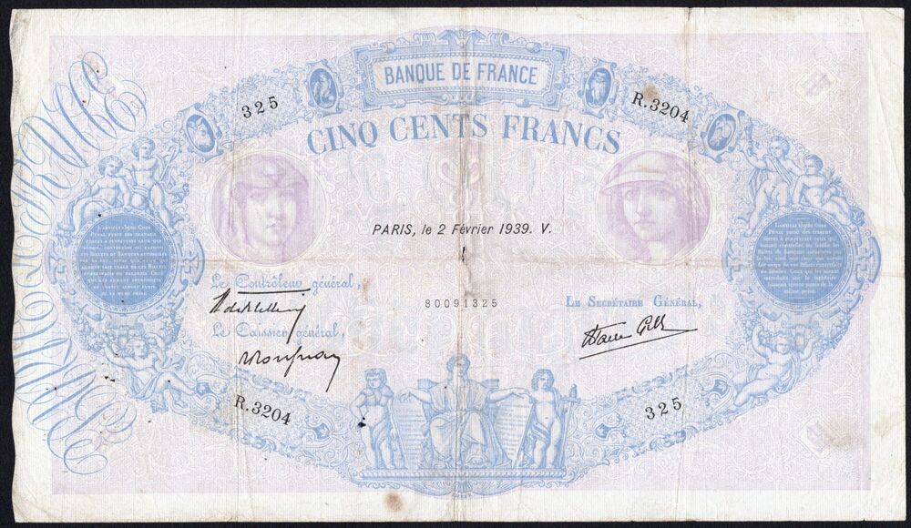 France -  500 Francs 1939 - Pick # 88c - Fine