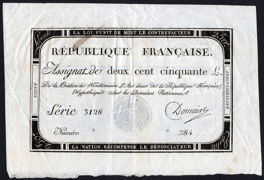 France -  250 Livres 1793 - Pick # A75 - VF