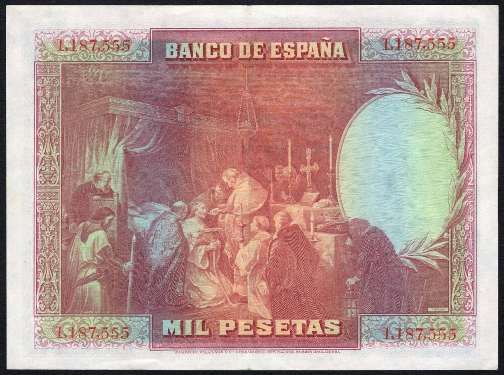 Spain -  1000 Pesetas 1928 - Pick # 78 - XF