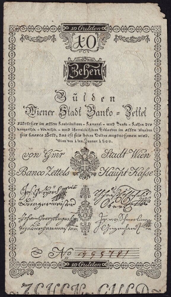 Austria - 10 Gulden 1800 - Pick # A32 - Fine