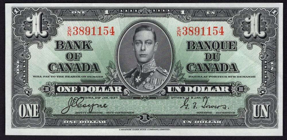 Canada - 1 Dollar 1937 - Pick # 58e - aUNC