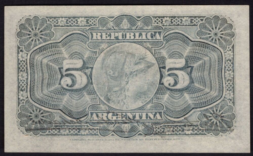 Argentina - 5 Centavos 1891 - Pick # 213 - XF