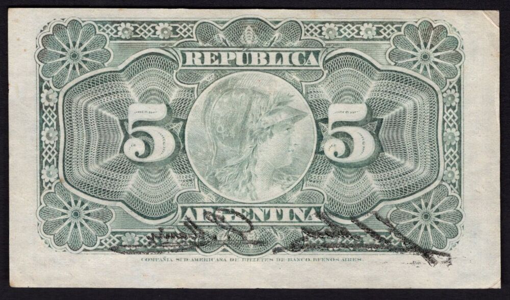 Argentina - 5 Centavos 1890 - Pick # 209 - aUNC