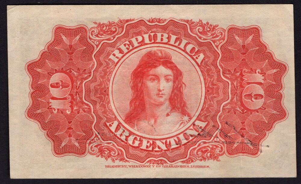 Argentina - 10 Centavos 1890 - Pick # 228 - XF