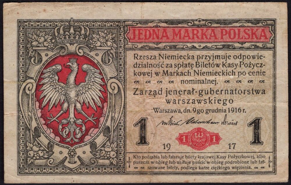 Poland - 1 Marka 1917 - Pick # 2 - Fine