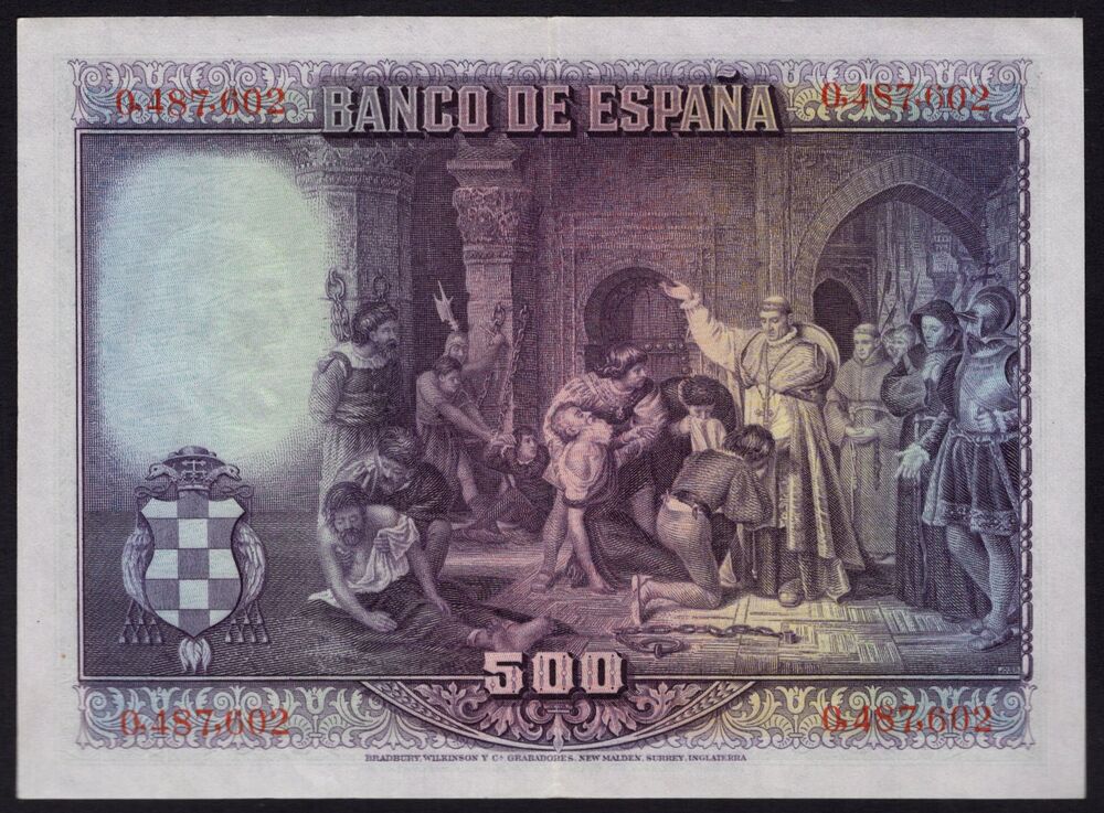 Spain - 500 Pesetas 1928 - Pick # 77 - XF
