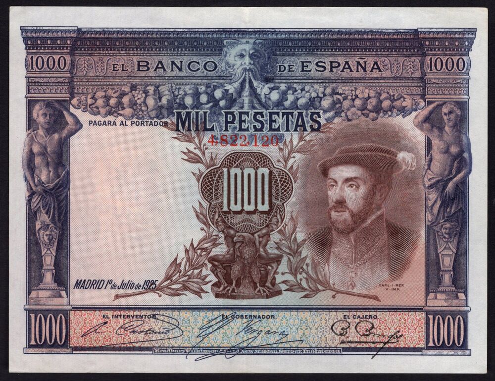 Spain - 1000 Pesetas 1925 - Pick # 70c - XF
